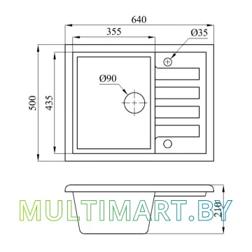 Кухонная мойка AV Engineering Best AV650500BBKA (черный) картинка 3
